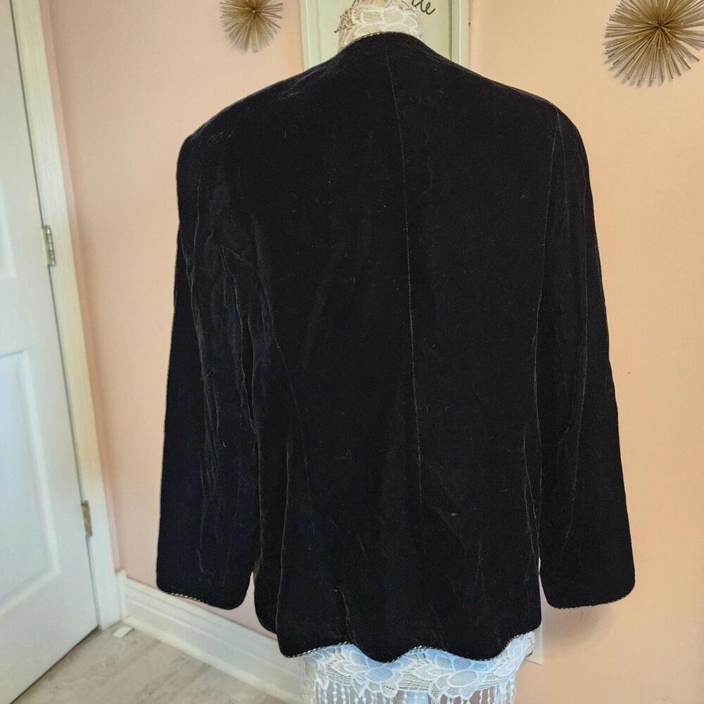 EUC vintage Talbots Velvet gold long blazer jacket frog closure xl or 1x? - Picture 6 of 9
